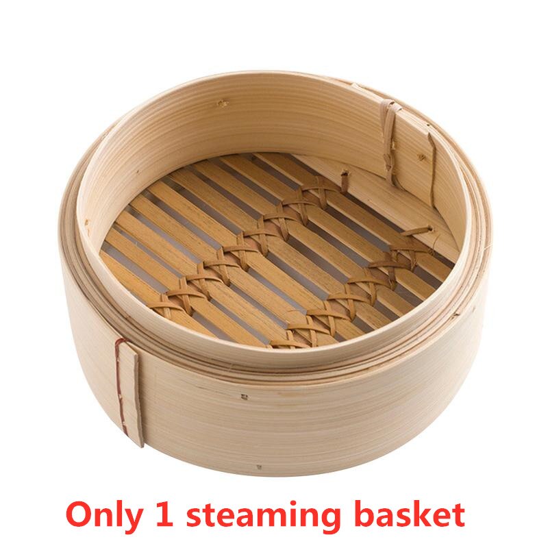 Kinesisk bambus dampkoger 8 tommer 20cm med låg - dimsum dumplings: 1 kurve