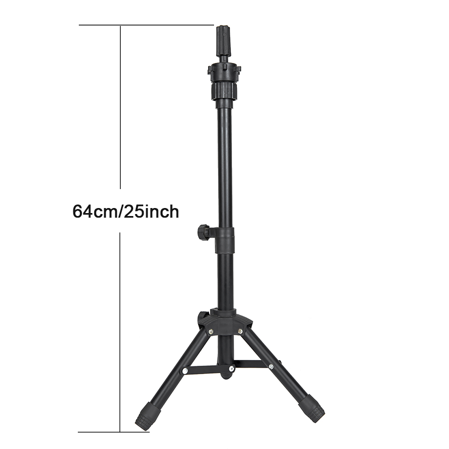 Wig Making Canvas Head and Training Head Tripod for Wigs Good Mannequin Head for Making Wigs: black