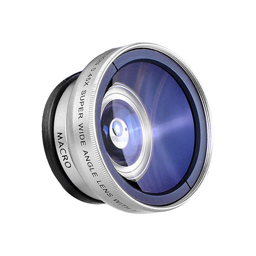 37mm 0.45X 49UV Super Wide Angle Fisheye Lens Mobile Phone Lens Super Macro HD Camera Lens Universal 60% wider field of view: Silver