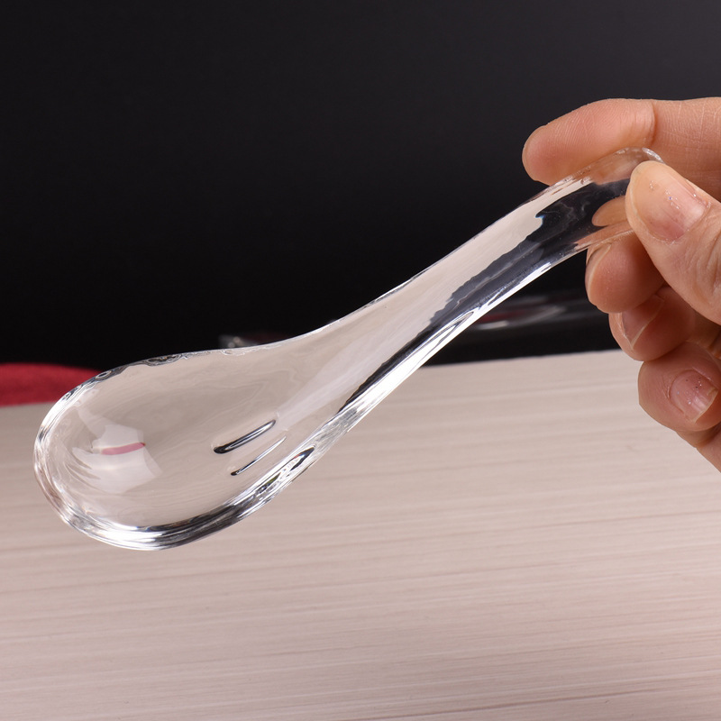 Kristallsked fågelbo skopa köksprodukter blyfri genomskinlig glas soppsked måltid sked dessertsked