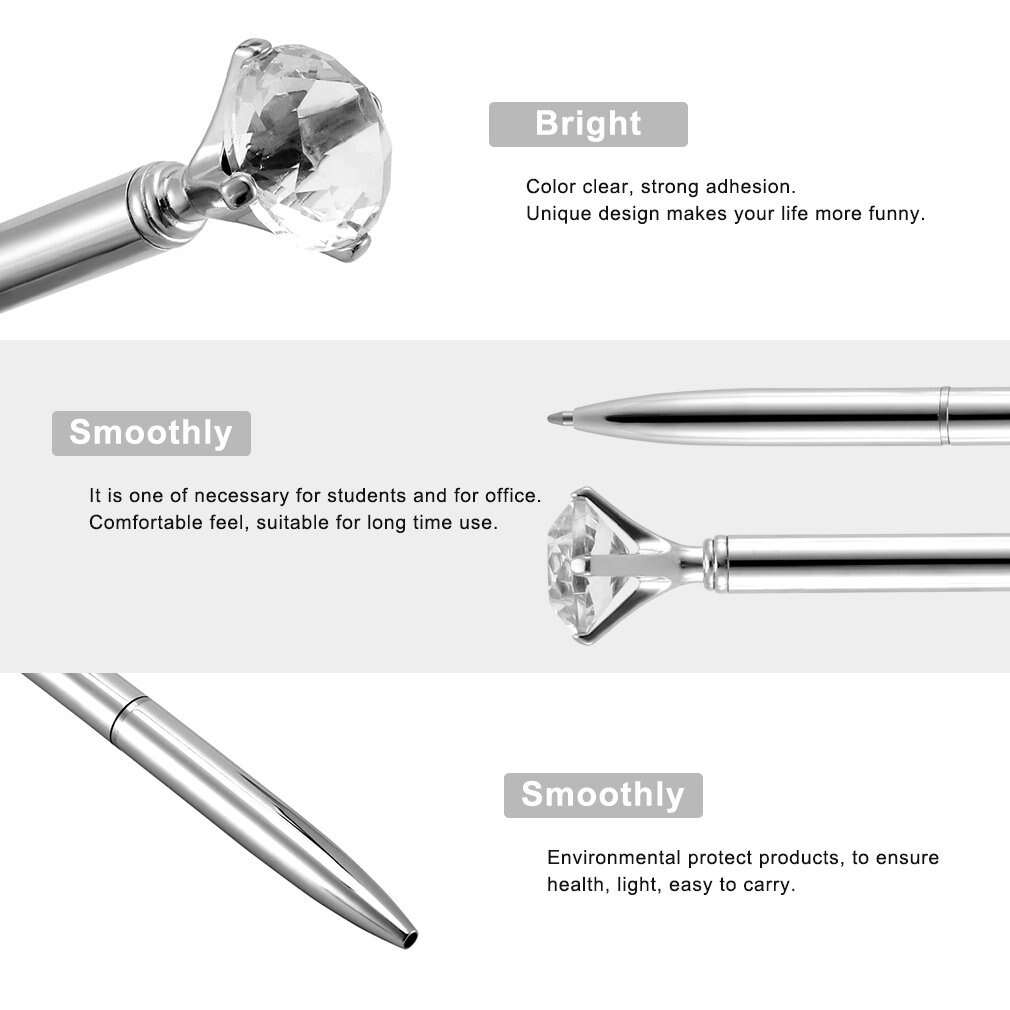 Luxe draagbare grote kristallen pen diamanten balpennen briefpapier balpen thuiskantoor schoolbenodigdheden
