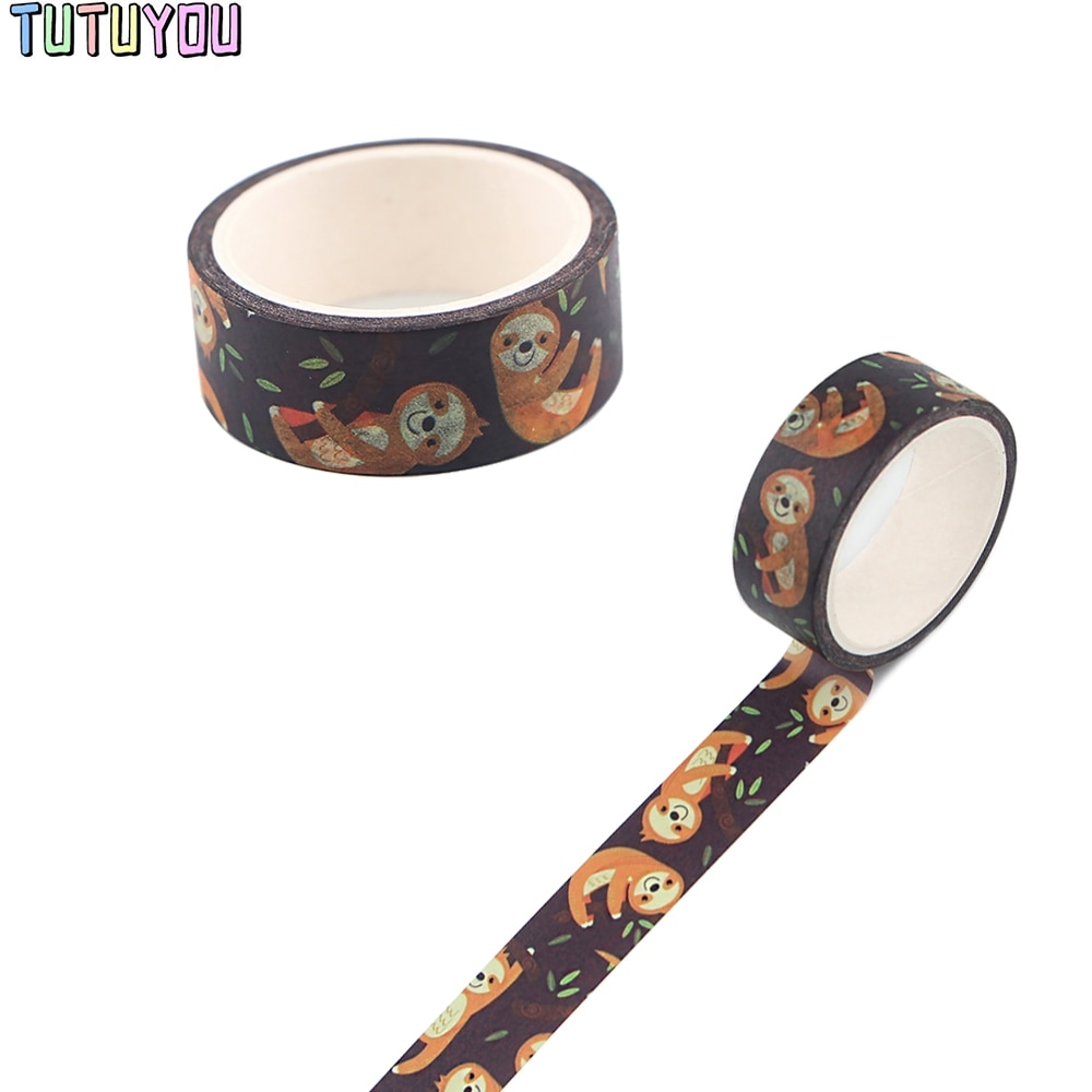 PC2497 1Pcs Animal Luiaard Washi Tapes Diy Schilderen Papier Tape Decoratieve Plakband Scrapbooking Stickers