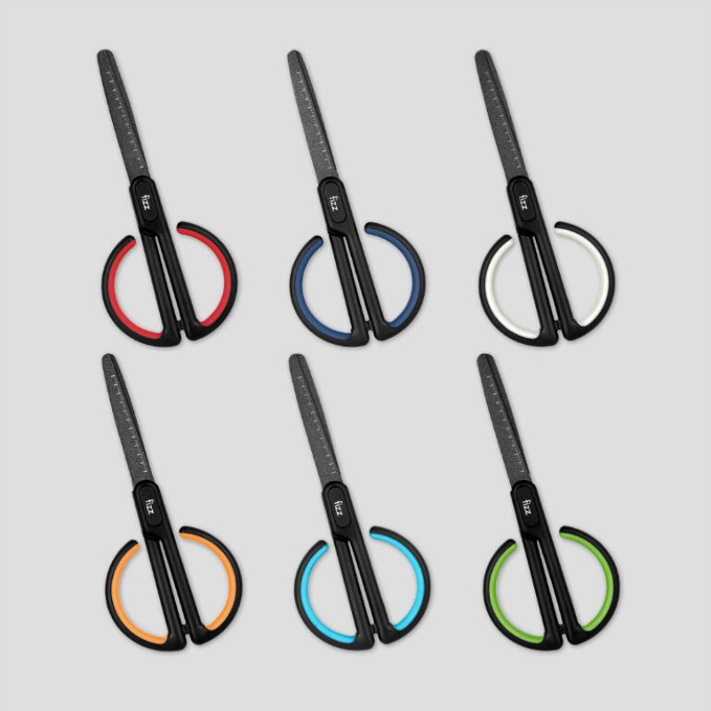 Fizz Anti-Stick With Scale Scissors Household Office School Antirust Hand Shear For DIY, Tape,Paper Shears Crop Tool 6 Colors