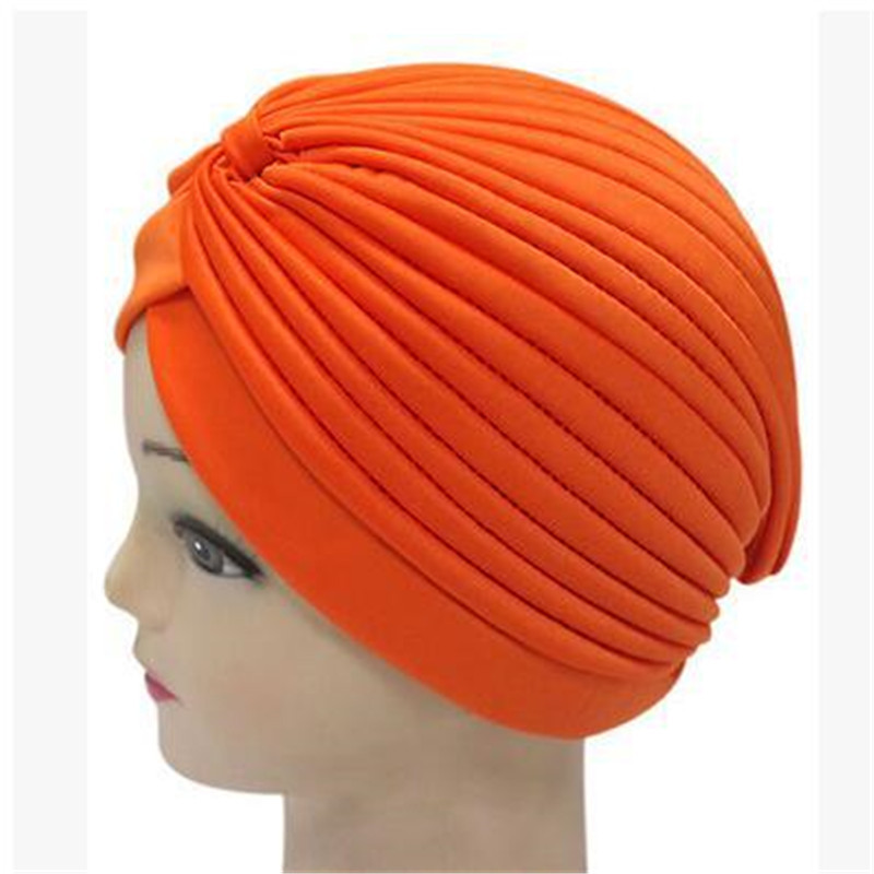 Randig muslimska abayas för kvinnor huvudsjal hijabs muslimska islamisk halsduk halsdukar turban hijab undersjal kepsar huvudduk hijab: Orange