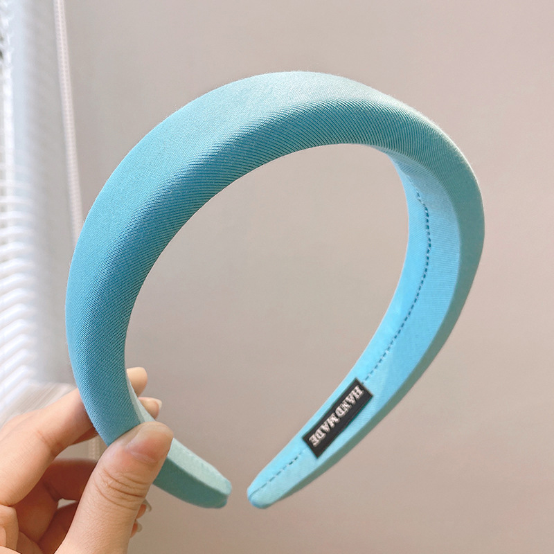 Serre-tête rembourré en velours épais pour femmes, accessoires de cheveux, à large lunette, antidérapant, en éponge, à la: 9