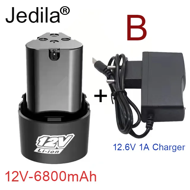 12V, 6800 MAH, Large Capacity Rechargeable lithium ion Battery General Small Electric tools, electric Drills, Screwdrivers: WHITE