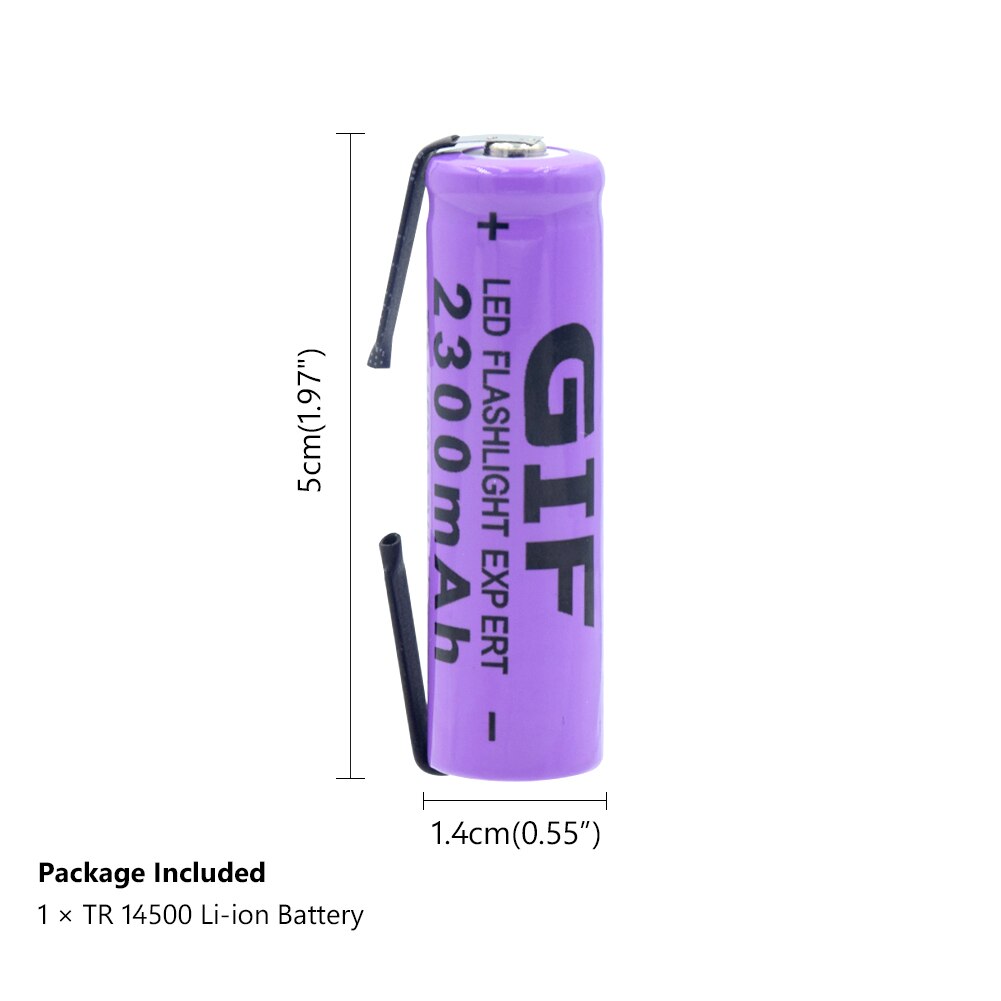 1/2/4 Pcs 3.7V 14500 2300mAh Lithium Li-ion Batteries Long Lasting 14500 Torch Flashlight Replacment Battery