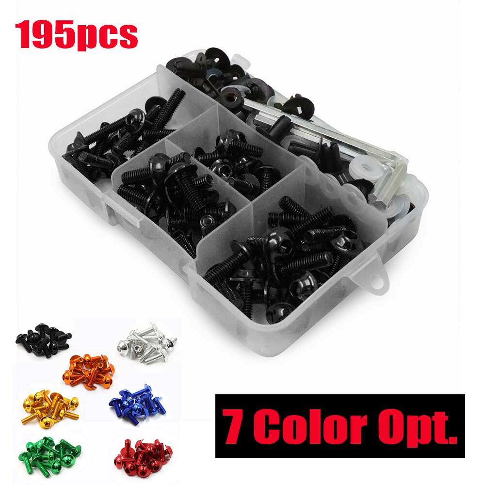 Kit de tornillos de carenado Universal, Clips de sujeción para Suzuki GSXR 600, 750, 1000, 600, 750, 1000, K1, K2, K3, K4, K5, K6, K7, K8, K9, 195/Uds.