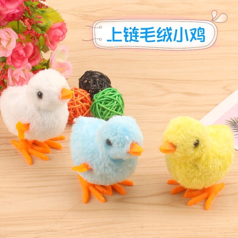 2 stk sød plys vind op kylling børn pædagogisk legetøj urværk springende kyllinger legetøj til børn baby tilfældig farve