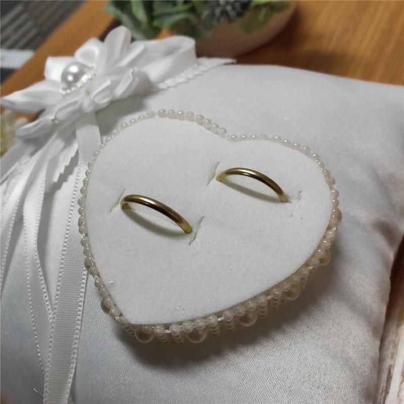 Hochzeit Ring Kissen Romantische Stilvolle Weißes Quadrat Blume Ring Kamelie Herzförmigen Kissen Ehe Lieferungen für drinnen draussen