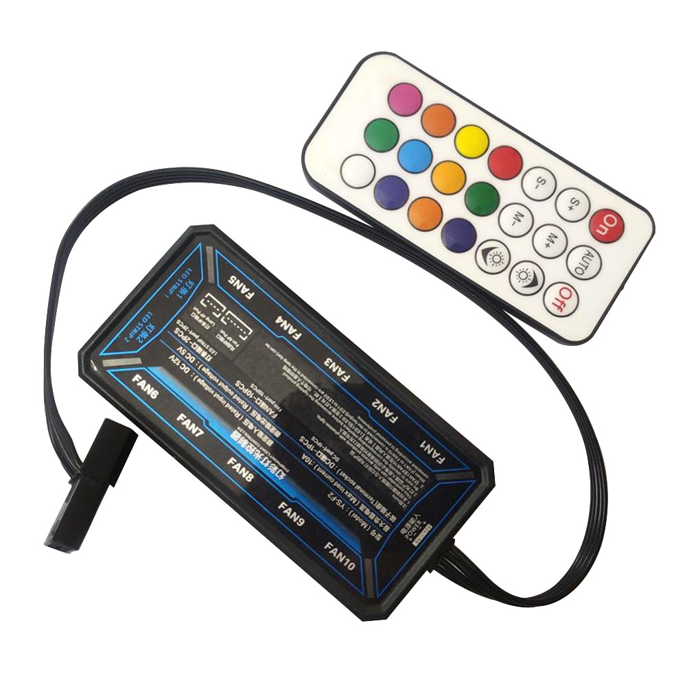 Durable 15m Computer Fan Controller DC 12V Home RF Wireless Practical Easy Apply Remote Control Adjustable LED RGB Anti Reverse
