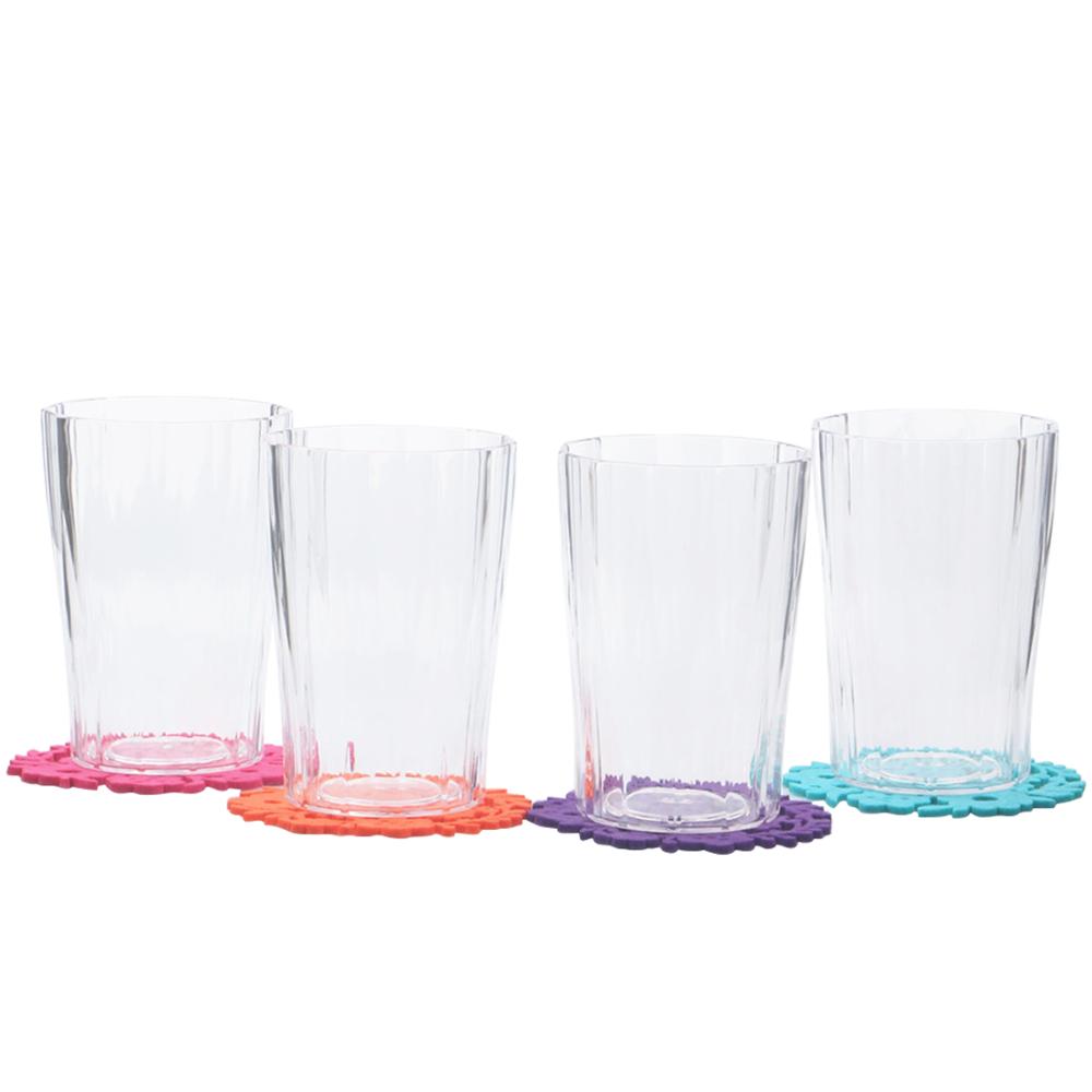 Cheap Plastic Cups Set Of 12 BPA-Free Dishwasher Safe Colorful Unbreakable 13-Ounce Mixed Drinkware Tumbler