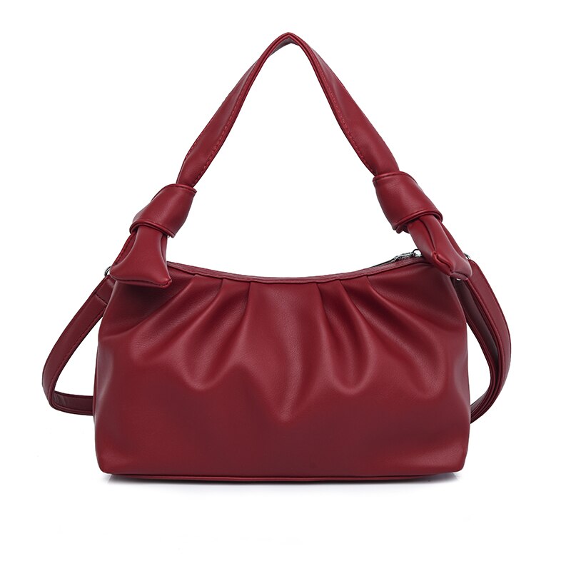 Das mulheres plissado nuvem saco do plutônio laranja vermelho branco pequenas bolsas e bolsas 2021 quente moda feminina ombro sacos axilas