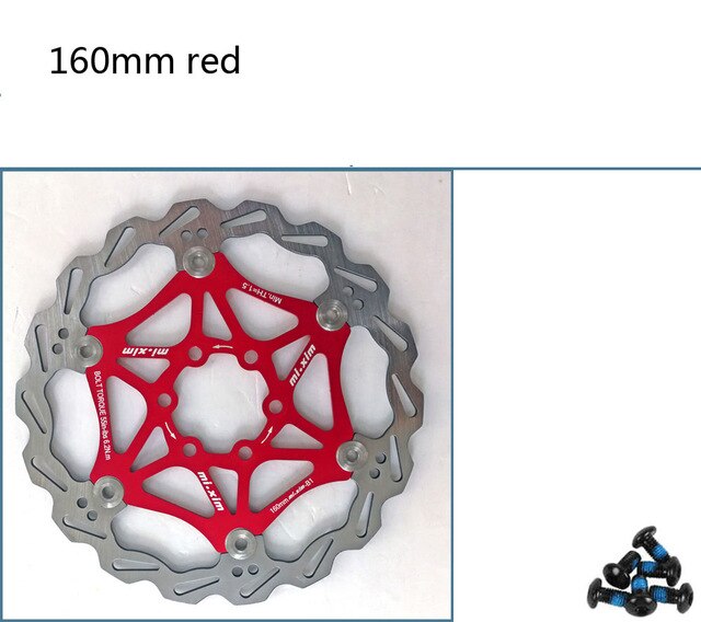 Mi. Xim MTB bike mountain Fiets Floating Rotors 160/180/203mm B1 Rood/Blauw /zwart/Goud voor Mountainbike Schijfrem: Red 160mm