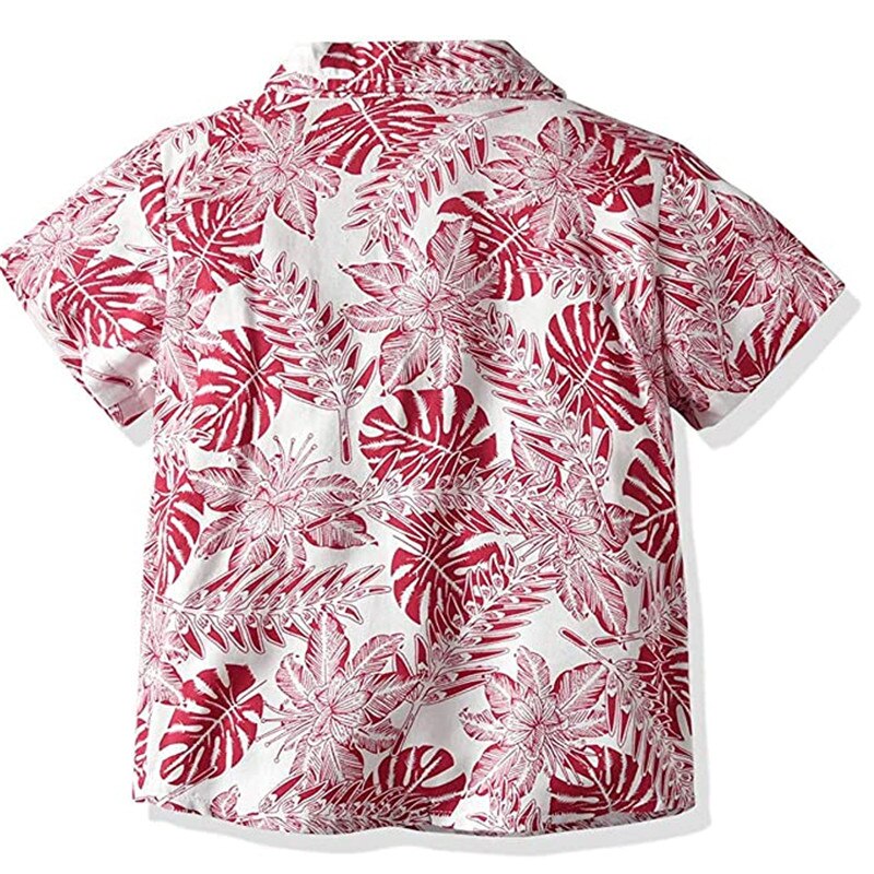 Boys Olive Leaf Printed Shirt