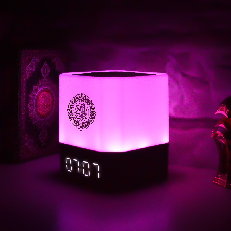 APP Control Quran Speaker Digital AZAN Clock with Quran Recitation Translation Bluetooth Speaker Wireless Remote LED Night Light