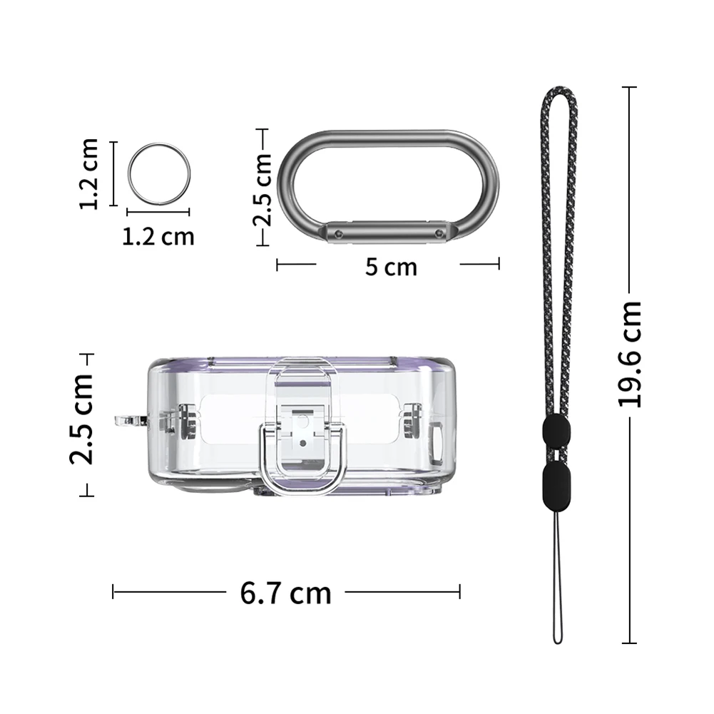 Draadloze Koptelefoon Hoes Pc Transparante Headset Hoes Met 5 Paar Siliconen Ring Lanyard En Metalen Haak Voor Niets Oor 2