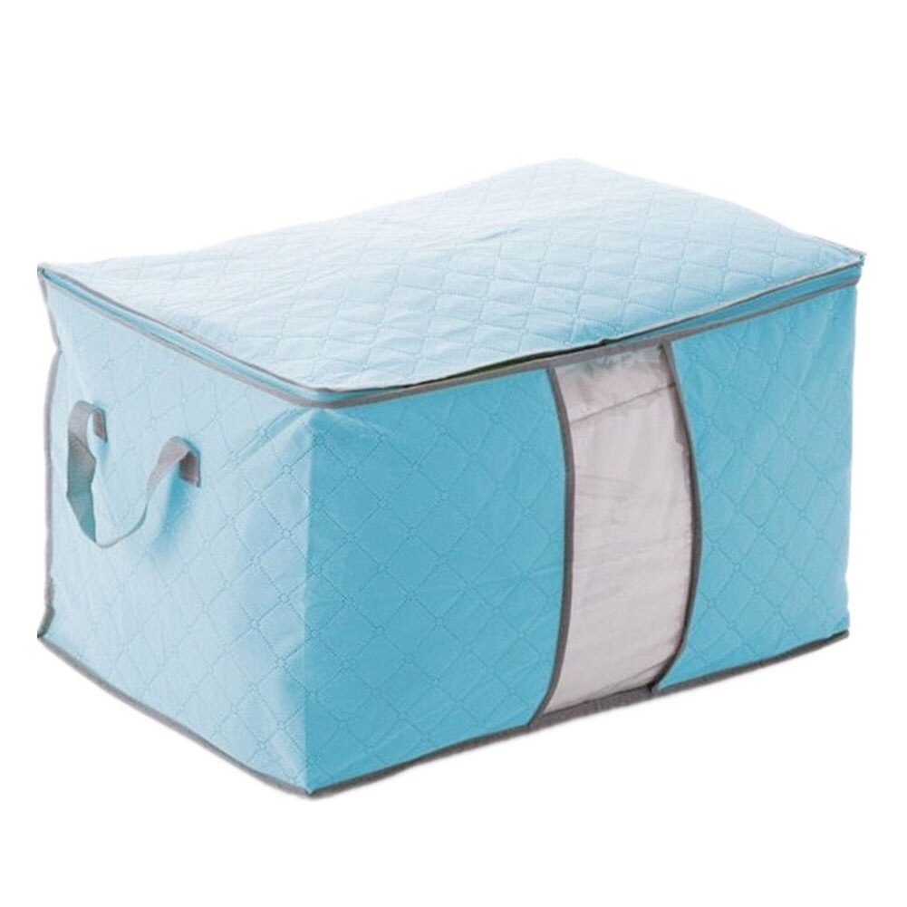 Foldable Room Bag Storage Box Holder Blanket Organizer For Clothing Quilt Shoes JHP-Best: Blue
