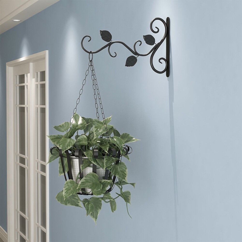 Wall Mounted Accessories Office Hanger Modern Plant Hook Decorative Flower Pot Living Room Hanging Basket Iron Home Garden Patio: Black Hanging Hook