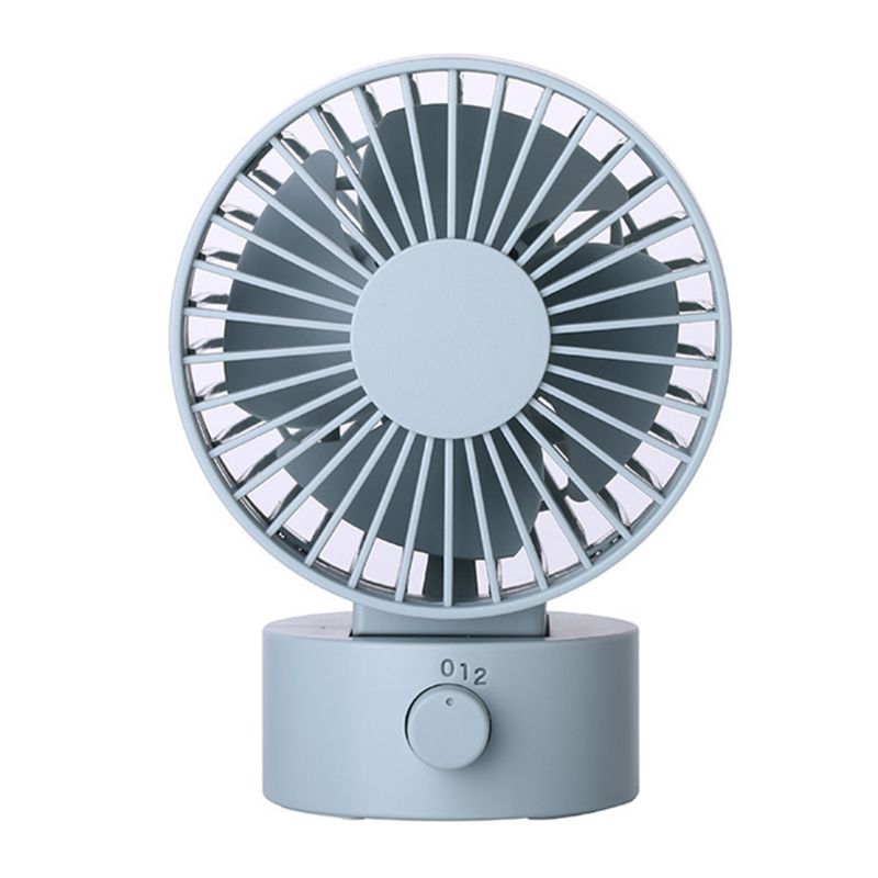 Desk Fan Noiseless USB Fan Cooling Fan with Adjustable Head, Double Fan Blades, 2 Speeds, Mini Size Desktop Fan