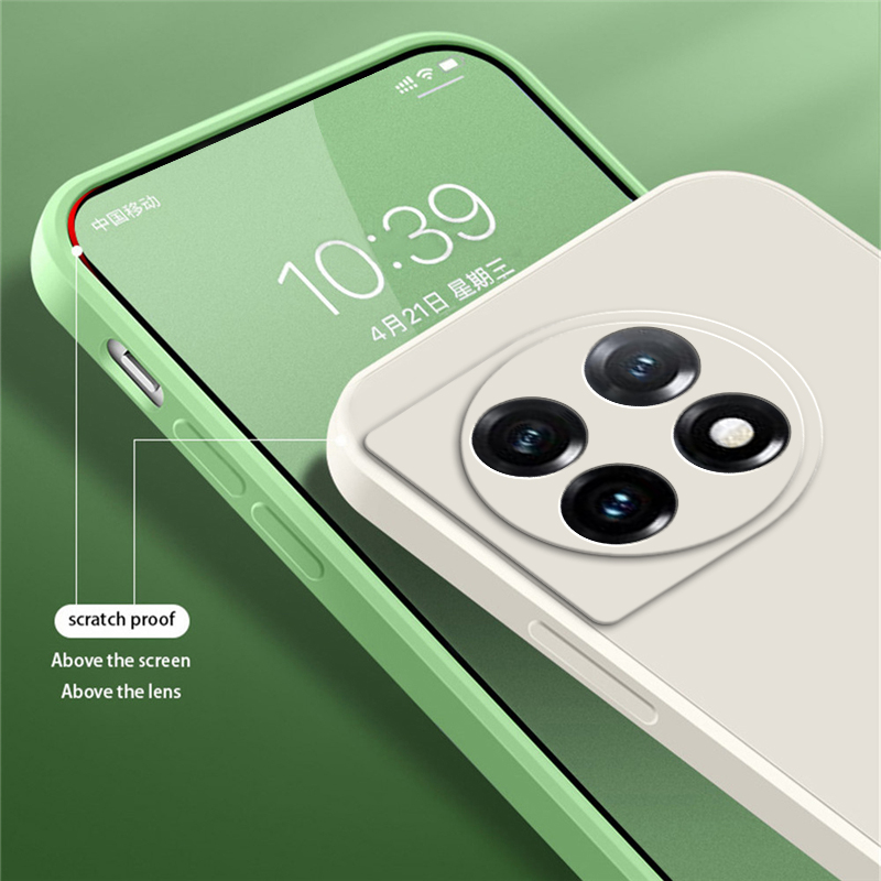 Oryginalne kwadratowe etui na telefon z płynnego silikonu dla Oneplus 11 R 11R Miękka, odporna na wstrząsy osłona ochronna 360 Obudowa mobilna Oneplus11