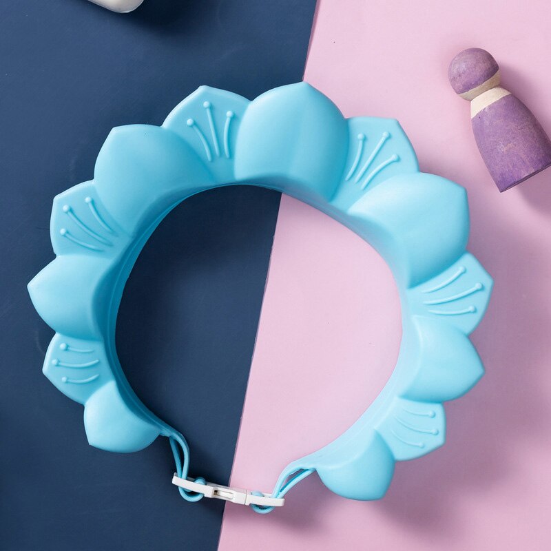 Gorro de champú para bebé, gorro de ducha ajustable para recién nacidos, protección para los oídos, Visor de baño para niños, cubierta para la cabeza, bonito escudo: Style 1 blue