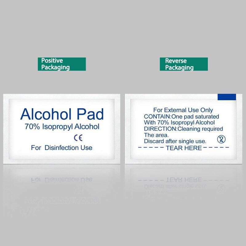 100pcs Single Use Alcohol Disinfection Pad Wet Paper With the Packing for Tableware Wound Sterilization Disposable Disinfect Pad
