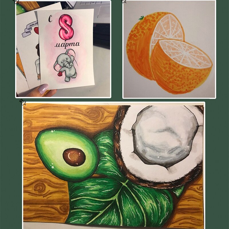 Negro de 30 colores arte conjunto de marcadores a base de Alcohol tinta rotulador para bocetos de la pluma para el artista dibujo Manga animación suministros