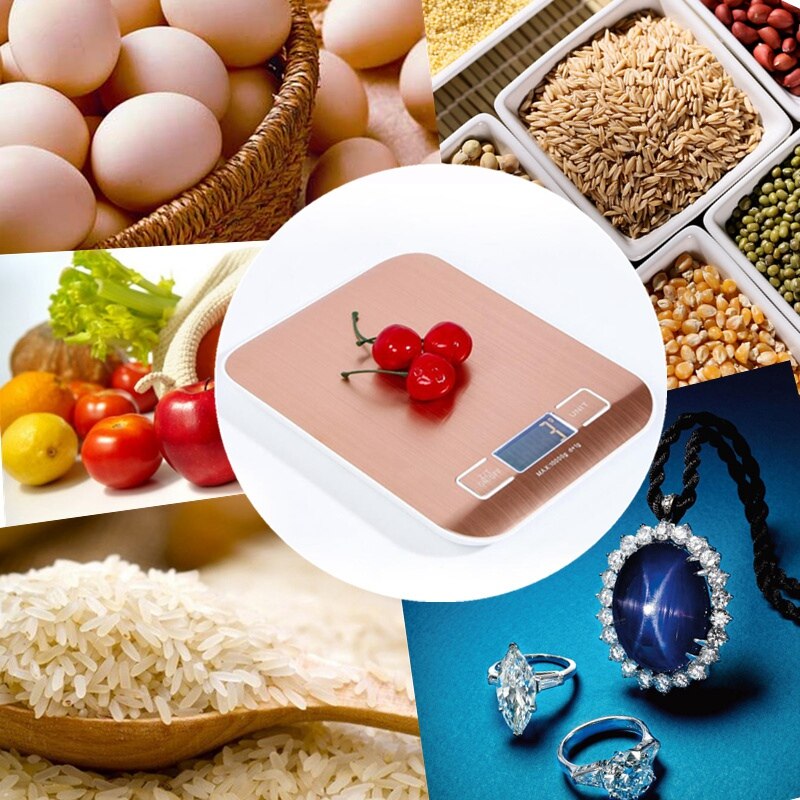 Báscula Digital de Metal para pesar alimentos, balanza electrónica de 10Kg, 1G, herramientas de cocina para el hogar