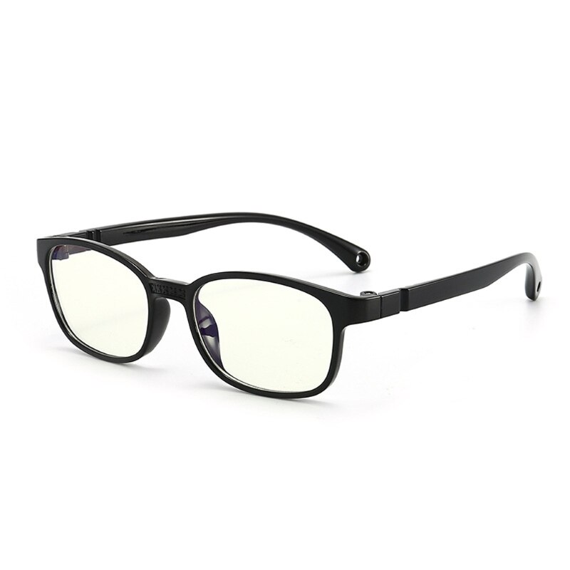 Lunettes à la pour enfants, lumière bleue, filtre Anti-éblouissement, lunettes pour filles et garçons, blocage de la monture optique, lentilles claires TR90: Black
