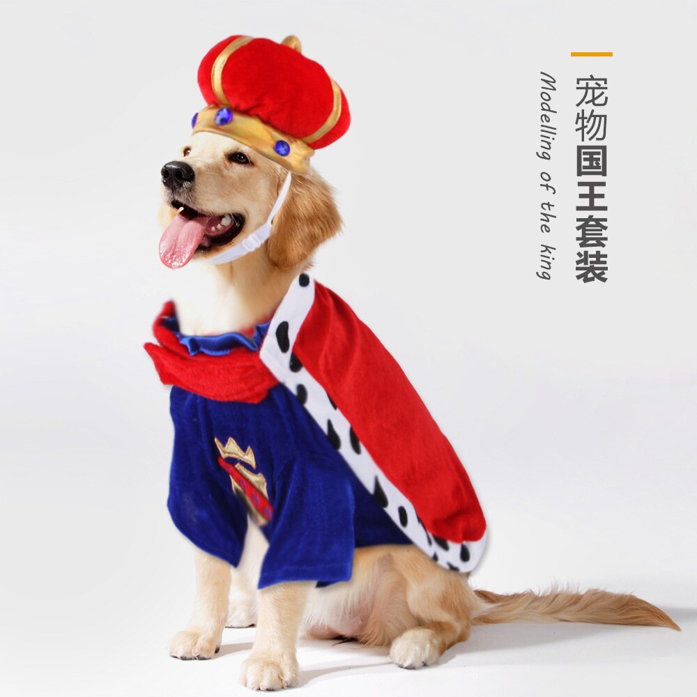 Novelty Halloween Dog Costumes Pet Clothes king Dressing up Jacket Coats for Dogs Funny French Bulldog Chihuahua Pug Clothing