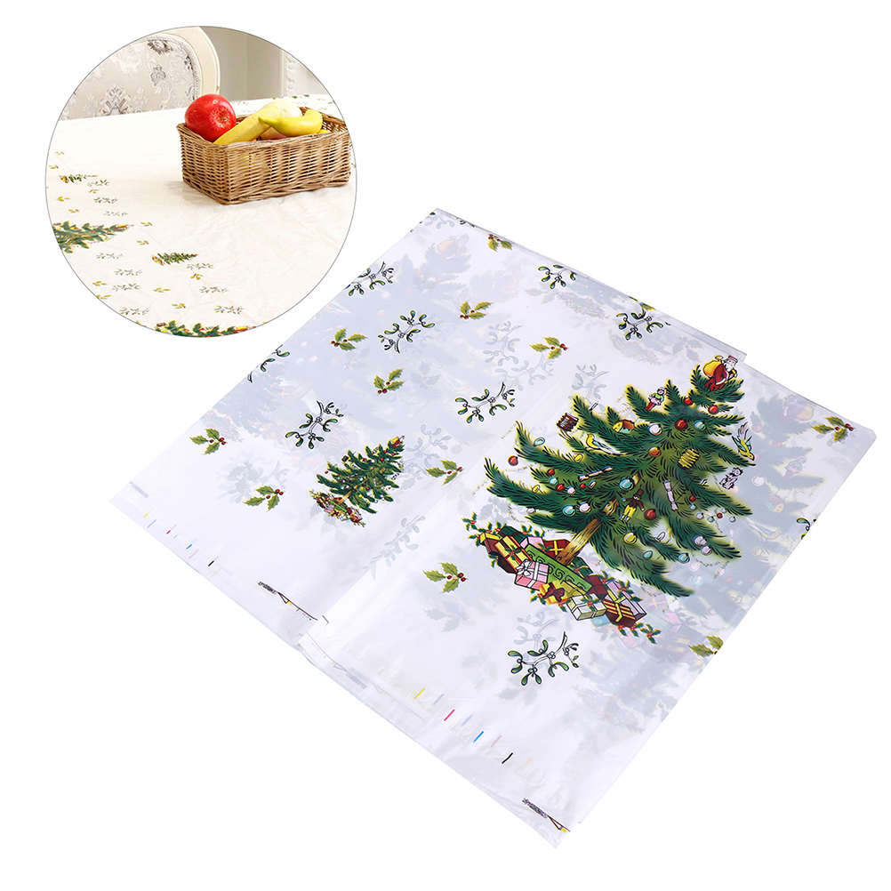 110X180 Cm Kerstboom Patroon Tafelkleed Rechthoekige Wegwerp Pvc Tafelkleed Tafelkleed Tafelloper Kerst Home Party