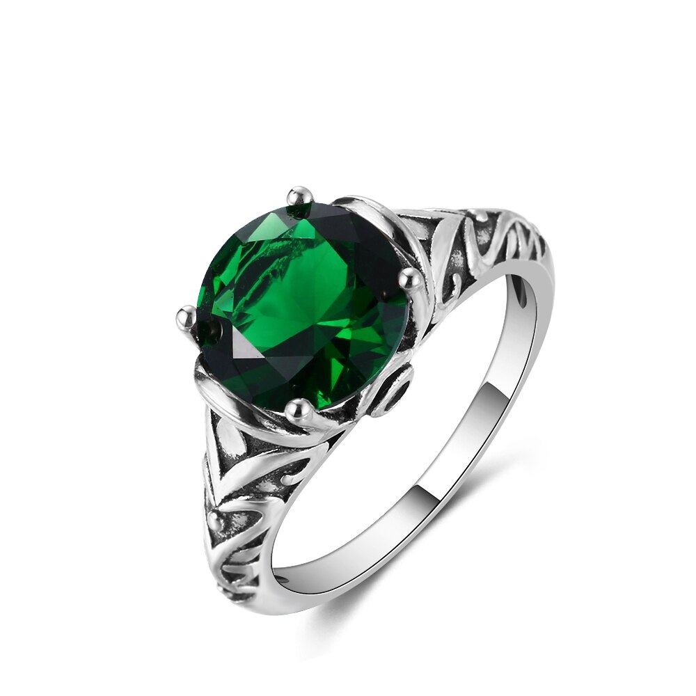 S925 Sterling Silber Ringe Regenbogen Feuer Mystic Zirkon Frauen Vintage Edlen Schmuck Braut Hochzeit Engagement Ring Zubehör: 9 / green