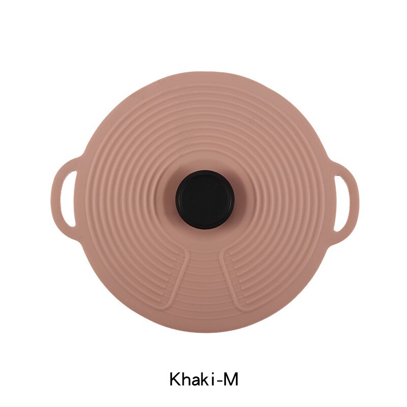 Reusable Self Sealing Lid Silicone Stretch Lids Universal Lid Silicone Bowl Pot Lid Silicone Cover Pan Cooking Food Fresh Cover: Khaki-M