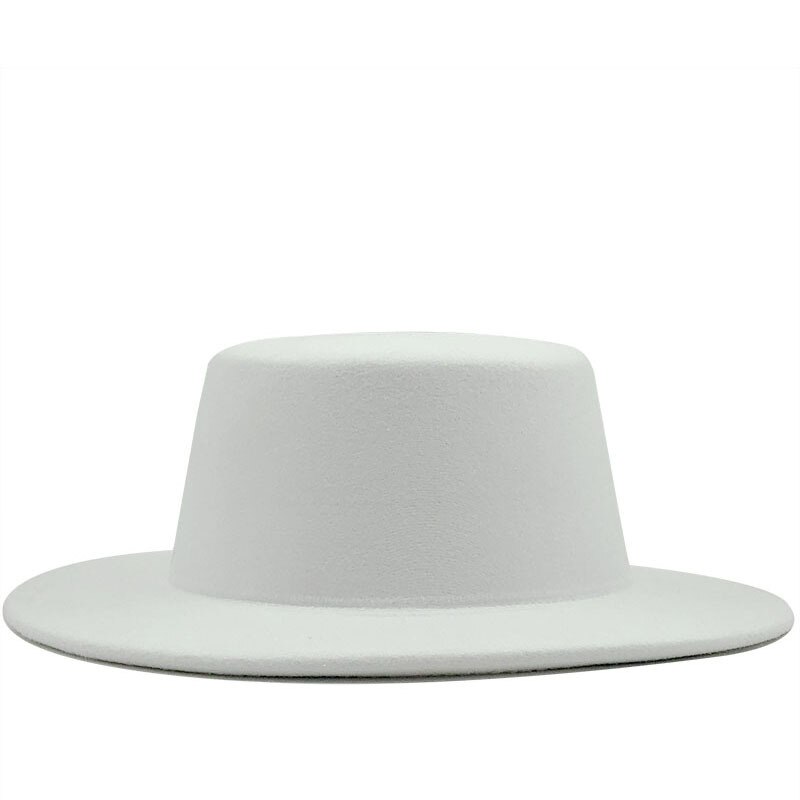 Vinter efterår imitation uld kvinder mænd damer fedoras top jazz hat european american round caps solid flade bowler hatte: 5