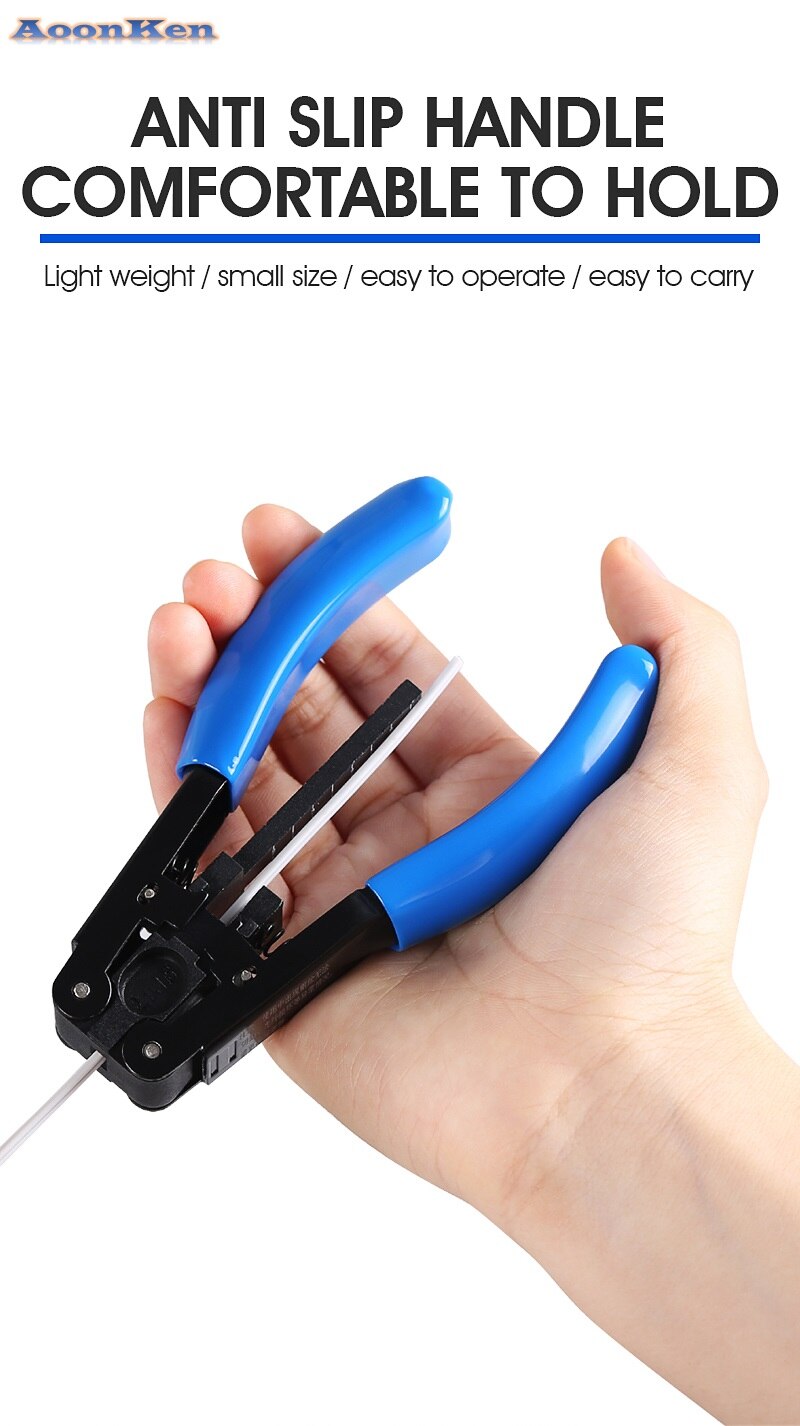 5G Leather Cable Stripper Pliers FTTH Optical Fiber Stripping Tool 2.1*1.6mm Photoelectric Composite Cable Wire Stripper