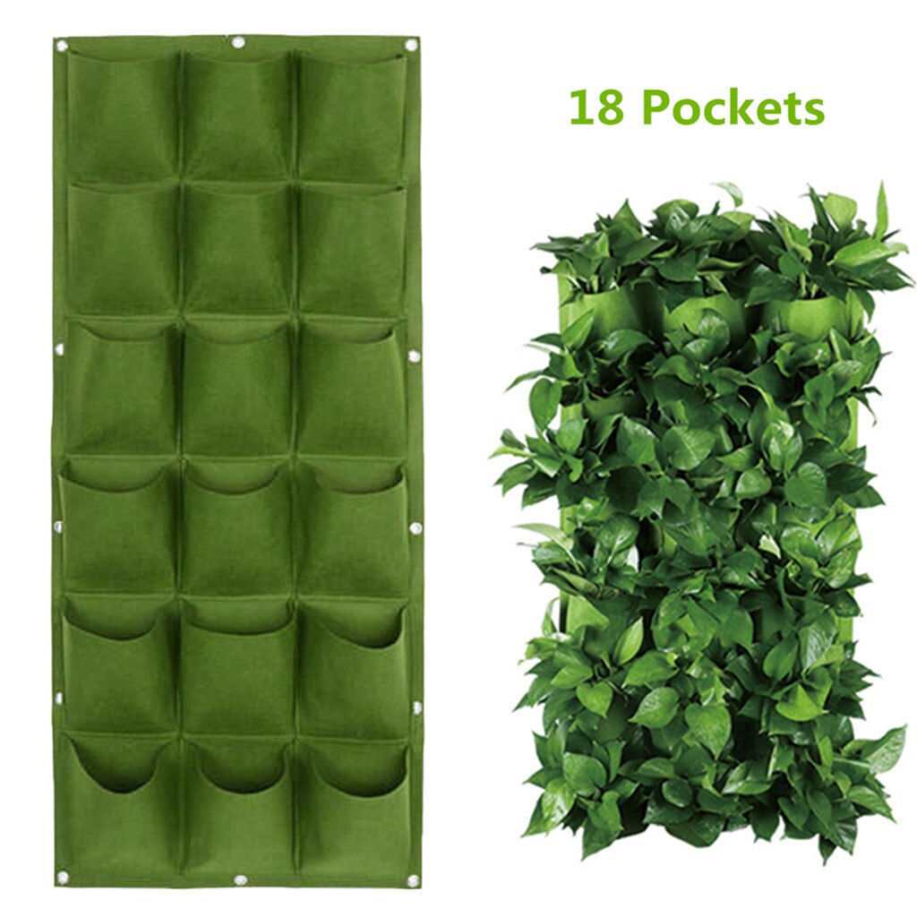 Enverdecimiento Vertical colgante de pared la siembra bolsa jardín planta crecer bolsas para macetas Eco amigable de plántulas de cultivo de 9/18 bolsillo