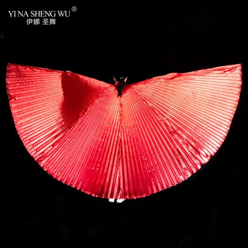 Alas de Isis para danza del vientre para adultos, accesorio para danza del vientre, bollwood, Oriental, egipcio, alas, disfraz sin palos, dorado: Red