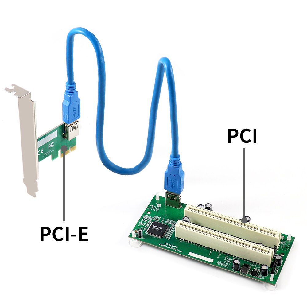 PCI-E PCI express to PCI adapter cable mini pci-e x1 to x16 riser card: white