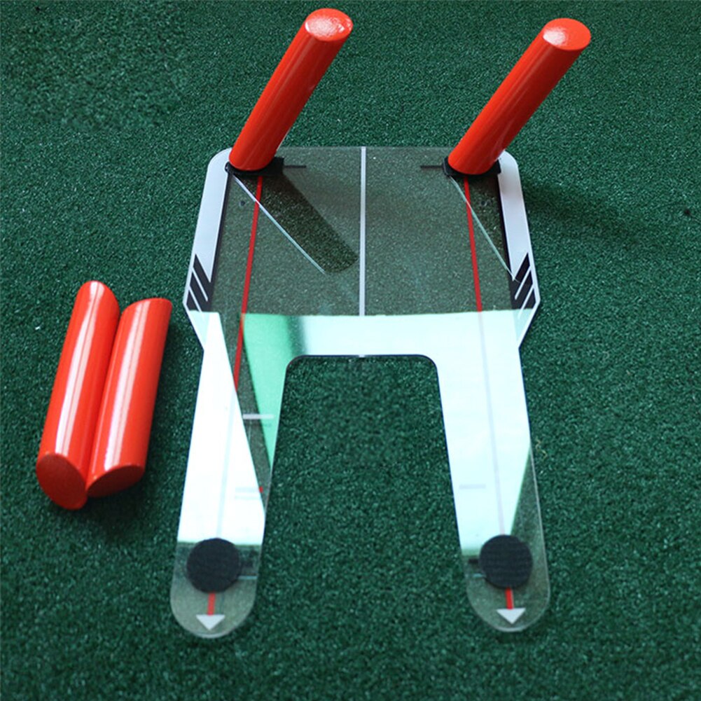 4 Path Rods Transparent Base Chip Pitch Alignment Home Office Equipment Guide Beginner Flexible Angle Golf Swing Training Aid