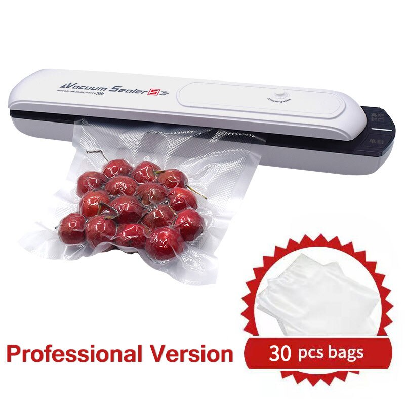 Vacuum Food Sealer Packaging Machine 220V Household Food Vacuum Sealer Film Sealer Vacuum Packer: professional 30bags / EU Plug