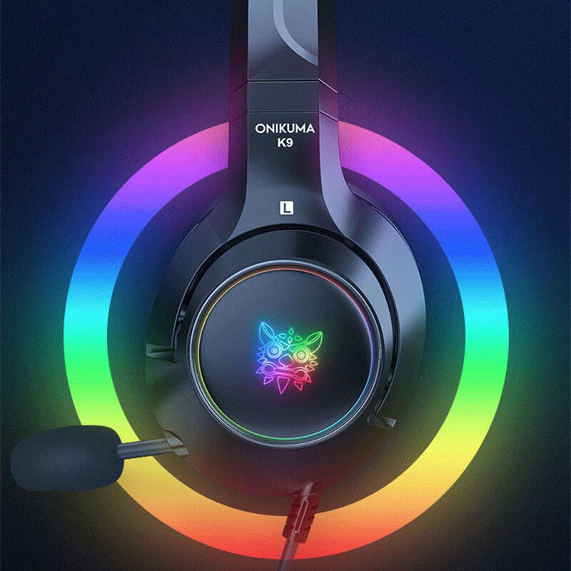  k9 gaming-headset mit katzenohren, mikrofon, geräuschunterdrückung, rgb-beleuchtung, kabelgebunden, laptop-gaming-headset