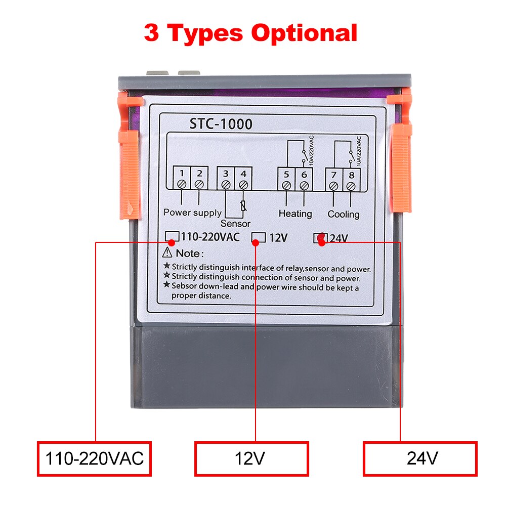 STC-1000 Digital Temperature Controller Heating Cooling Centigrade Thermostat 2 Relays Output with Sensor