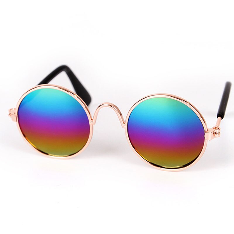 Pet Glasses Lovely Vintage Round Cat Sunglasses Reflection Eye Wear Glasses For Small Dog Cat Pet Photos Props Accessories: multicolor