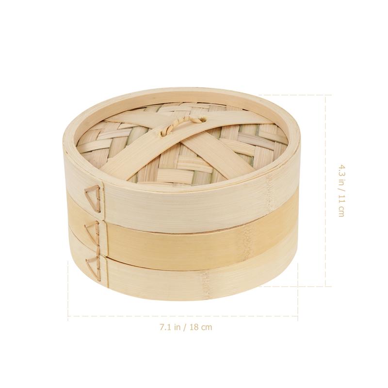 1 Set Bamboo Steaming Rack Food Steaming Basket Bamboo Food Steamer Flour Buns Dumplings Steaming Rack: 18X18X11CM