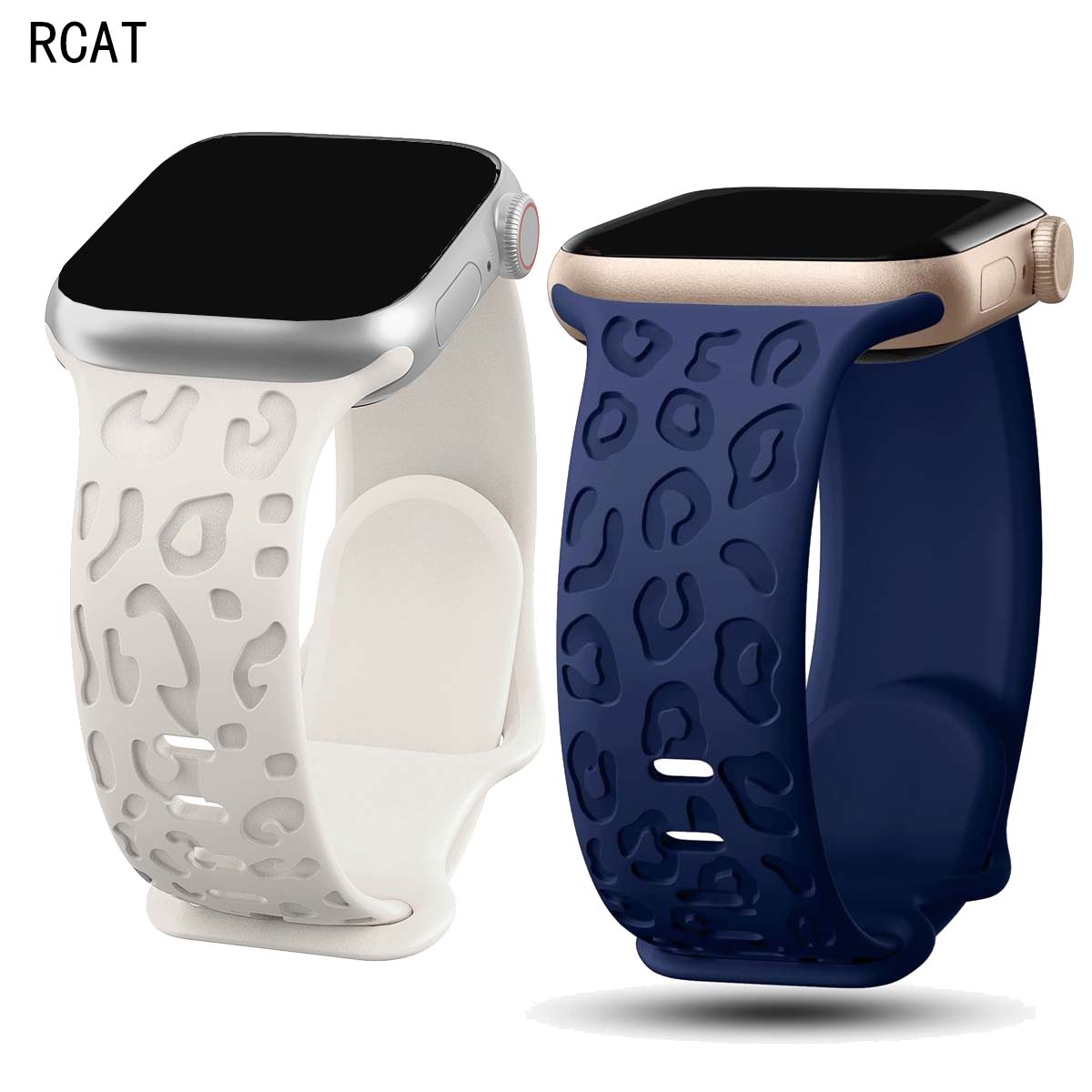 Bracelet en silicone léopard gravé pour Apple Watch Band, 44mm, 40mm, 45mm, 49mm, 41mm, 38mm, 42mm, iWatch Series 7 SE, 3, 6, 8 Ultra