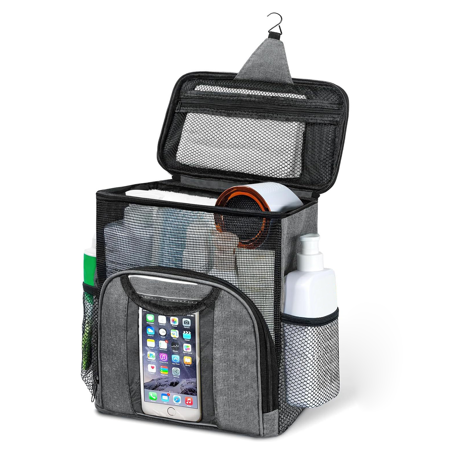 Torba podróżna na prysznic Przenośne wiszące torby na ramię z haczykiem Wodoodporna torba na przybory robić makijażu Torba robić przechowywania o dużej pojemności: zielony