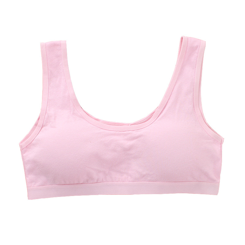 Girls' brassiere development vest type students' pure cotton U-type broadband children's short brassiere sports ventilation