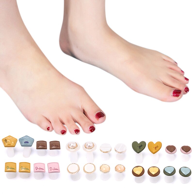 8Pcs/Set Soft Silicone Flower Heart Toe Separator Foot Finger Divider Form Manicure Pedicure Care Nail Art Tool Holder Accessory