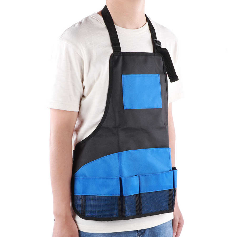 Wooden Chess Multi Pocket Tool Apron Blue Oxford Cloth Durable for Outdoor Garden Accessory chess clock Chess Games